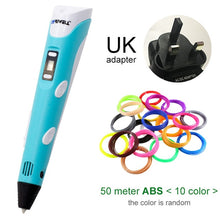 将图片加载到图库查看器,Myriwell 3D Pen DIY 3D Printer Pen Drawing Pens 3d Printing Best for Kids with ABS Filament 1.75mm Christmas Birthday gift