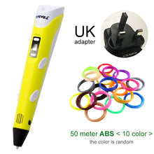将图片加载到图库查看器,Myriwell 3D Pen DIY 3D Printer Pen Drawing Pens 3d Printing Best for Kids with ABS Filament 1.75mm Christmas Birthday gift
