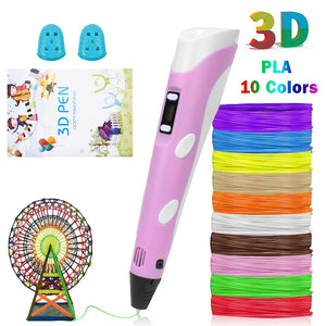 3D Printing Pen Graffiti Drawing Painting Pens Adjustable Temperature with USB Cable PLA Filament Educational Toy for Kids DIY