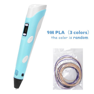 3D Printing Pen Graffiti Drawing Painting Pens Adjustable Temperature with USB Cable PLA Filament Educational Toy for Kids DIY