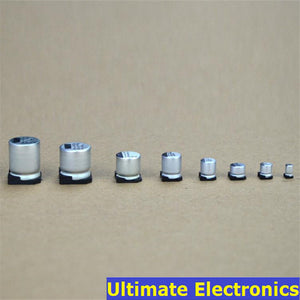 10Pcs/Lot SMD Electrolytic Capacitor 2.5V 4V 6.3V 10V 16V 25V 50V 100V 1uF 2.2uF 4.7uF 10uF 33uF 47uF 100uF 220uF 470uF 1000uF