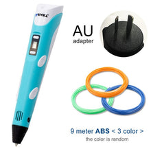 将图片加载到图库查看器，Myriwell 3D Pen DIY 3D Printer Pen Drawing Pens 3d Printing Best for Kids with ABS Filament 1.75mm Christmas Birthday gift
