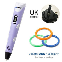 将图片加载到图库查看器，Myriwell 3D Pen DIY 3D Printer Pen Drawing Pens 3d Printing Best for Kids with ABS Filament 1.75mm Christmas Birthday gift
