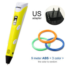 将图片加载到图库查看器，Myriwell 3D Pen DIY 3D Printer Pen Drawing Pens 3d Printing Best for Kids with ABS Filament 1.75mm Christmas Birthday gift
