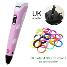将图片加载到图库查看器，Myriwell 3D Pen DIY 3D Printer Pen Drawing Pens 3d Printing Best for Kids with ABS Filament 1.75mm Christmas Birthday gift
