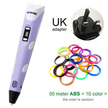 将图片加载到图库查看器，Myriwell 3D Pen DIY 3D Printer Pen Drawing Pens 3d Printing Best for Kids with ABS Filament 1.75mm Christmas Birthday gift
