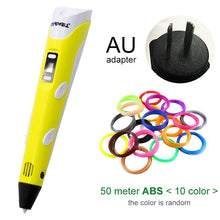将图片加载到图库查看器，Myriwell 3D Pen DIY 3D Printer Pen Drawing Pens 3d Printing Best for Kids with ABS Filament 1.75mm Christmas Birthday gift
