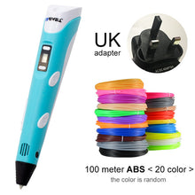 将图片加载到图库查看器，Myriwell 3D Pen DIY 3D Printer Pen Drawing Pens 3d Printing Best for Kids with ABS Filament 1.75mm Christmas Birthday gift
