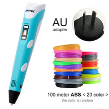 将图片加载到图库查看器，Myriwell 3D Pen DIY 3D Printer Pen Drawing Pens 3d Printing Best for Kids with ABS Filament 1.75mm Christmas Birthday gift
