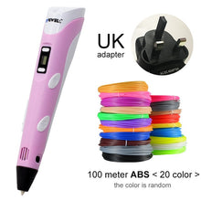 将图片加载到图库查看器，Myriwell 3D Pen DIY 3D Printer Pen Drawing Pens 3d Printing Best for Kids with ABS Filament 1.75mm Christmas Birthday gift

