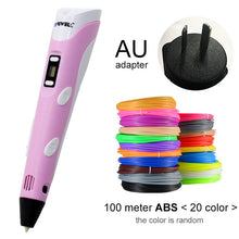 将图片加载到图库查看器，Myriwell 3D Pen DIY 3D Printer Pen Drawing Pens 3d Printing Best for Kids with ABS Filament 1.75mm Christmas Birthday gift
