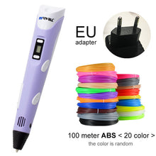 将图片加载到图库查看器，Myriwell 3D Pen DIY 3D Printer Pen Drawing Pens 3d Printing Best for Kids with ABS Filament 1.75mm Christmas Birthday gift
