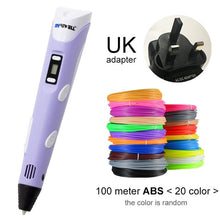 将图片加载到图库查看器，Myriwell 3D Pen DIY 3D Printer Pen Drawing Pens 3d Printing Best for Kids with ABS Filament 1.75mm Christmas Birthday gift

