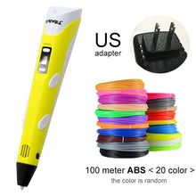 将图片加载到图库查看器，Myriwell 3D Pen DIY 3D Printer Pen Drawing Pens 3d Printing Best for Kids with ABS Filament 1.75mm Christmas Birthday gift
