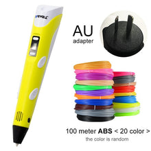 将图片加载到图库查看器，Myriwell 3D Pen DIY 3D Printer Pen Drawing Pens 3d Printing Best for Kids with ABS Filament 1.75mm Christmas Birthday gift
