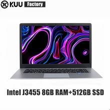 将图片加载到图库查看器，KUU A8 15.6 inch Student Laptop 8GB RAM 256GB512GB SSD Notebook For intel J3455 Quad Core Ultrabook With Webcam Bluetooth WiFi
