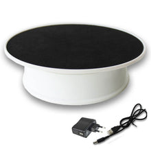 将图片加载到图库查看器，white velvet on top Rotating Turntable Decorating Revolving Modelling Tool Display Stand Plate For Jewelry Watch Digital Product

