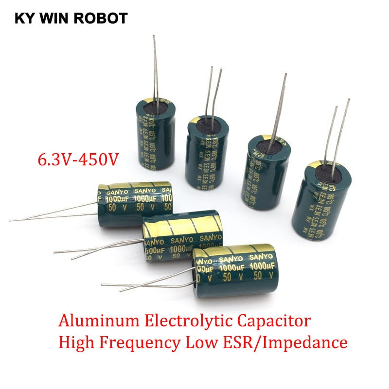 2-50pcs 10V 16V 25V 35V 50V High Frequency Low ESR Aluminum Capacitor 100UF 220UF 330UF 470UF 680UF 1000UF 1500UF 2200UF 3300UF